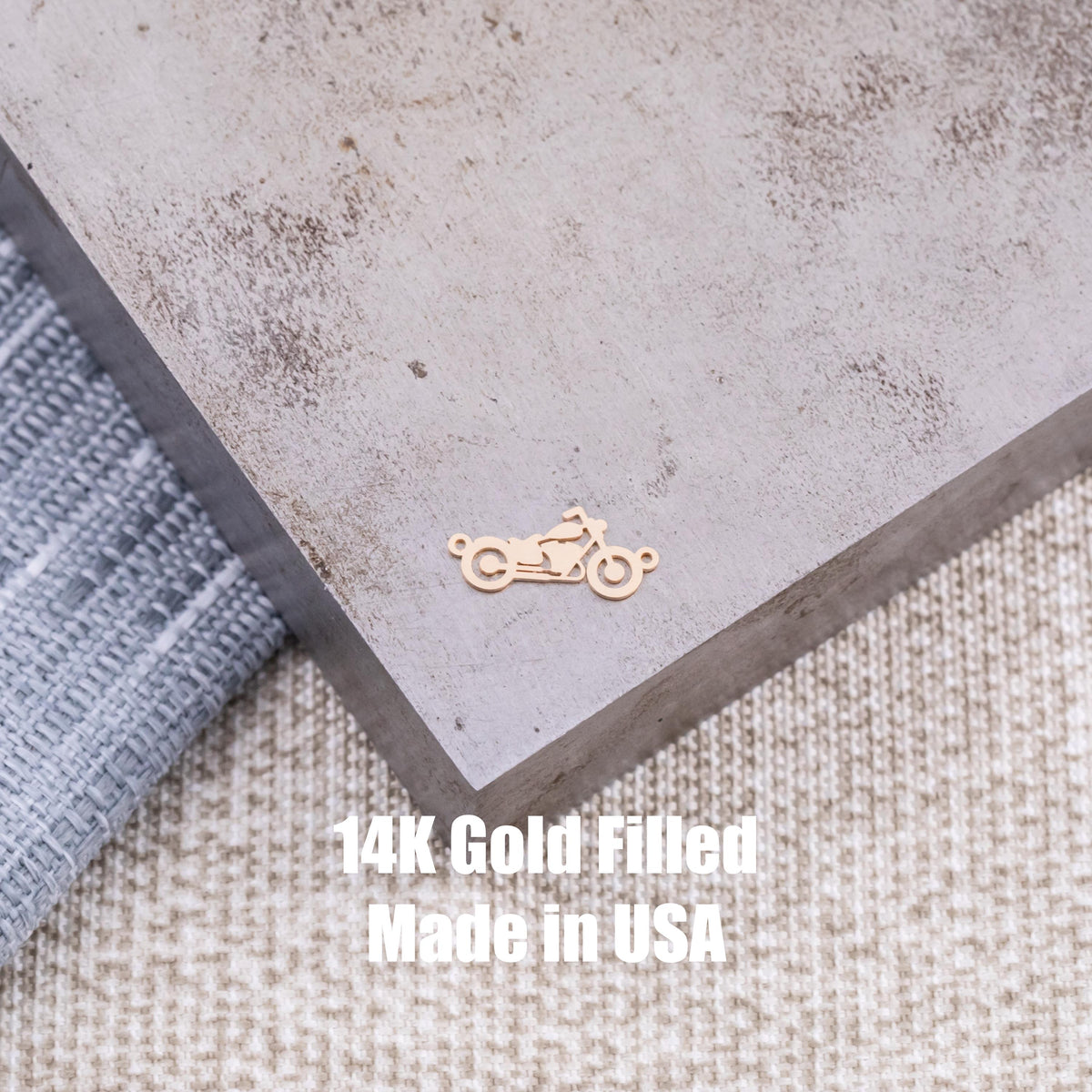 Motorcycle Connector - Permanent Jewelry Connectors - 14kt gold filled or Sterling Silver - Made in the USA
