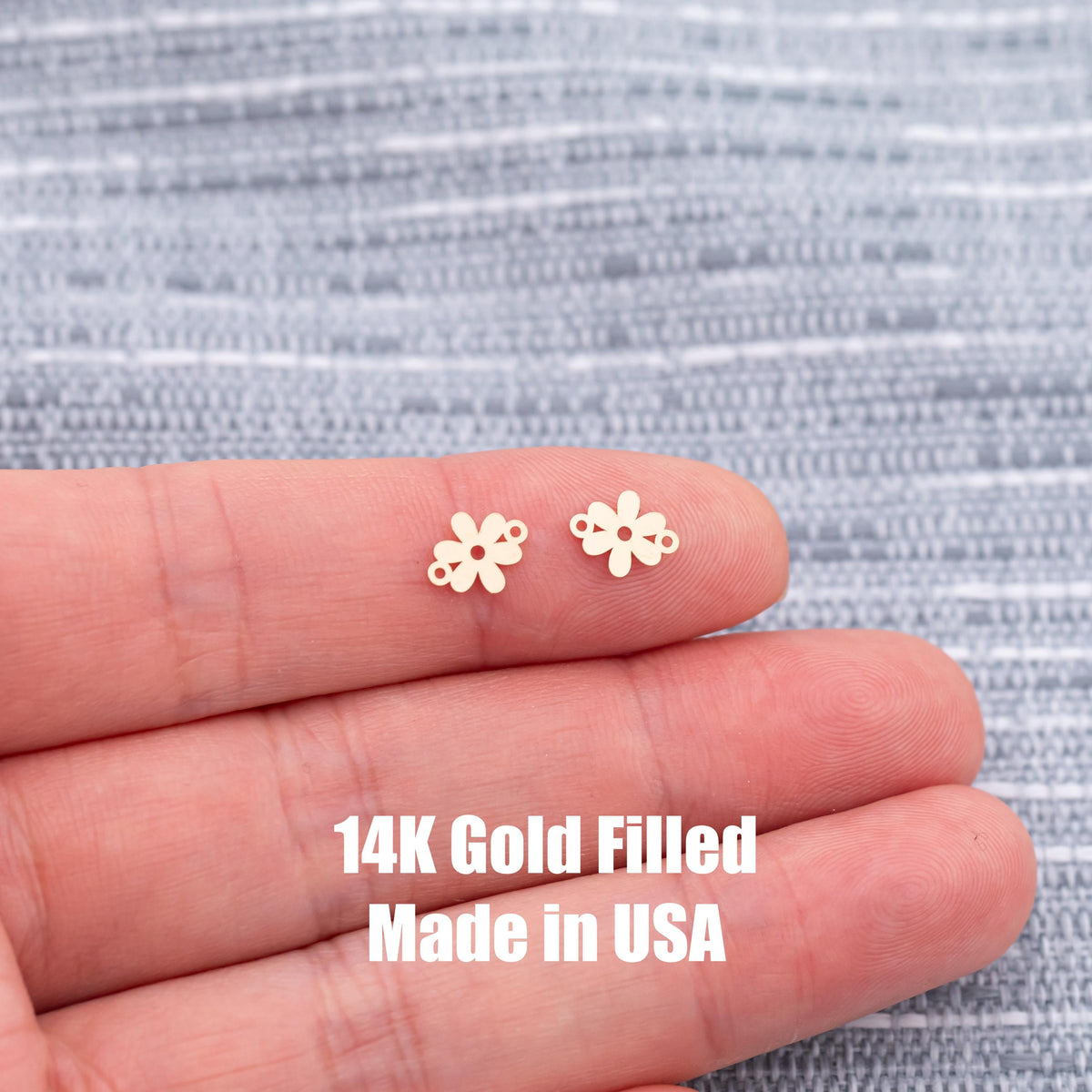 Gold Filled Daisy Connector Charm - Permanent Jewelry Connectors sterling silver 14k gold filled gold connector, silver connector