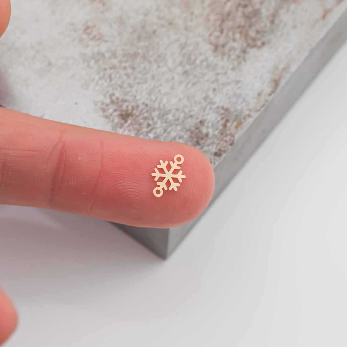 Snowflake Snow Flake Connector - 14Kt Gold Filled or Sterling Silver- Boots Connectors - Bracelet or Necklace Permanent Jewelry Supply