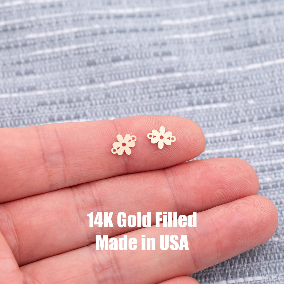 Gold Filled Daisy Connector Charm - Permanent Jewelry Connectors sterling silver 14k gold filled gold connector, silver connector