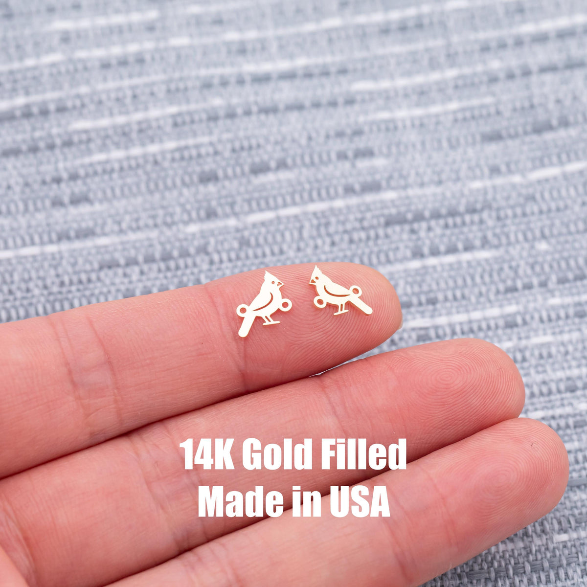 Gold Filled Cardinal Bird Connector Charm - Permanent Jewelry Connectors sterling silver 14k gold filled gold connector, silver connector