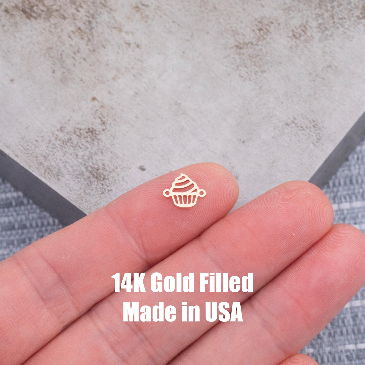 Cupcake connector Permanent Jewelry Connectors 14k Gold Filled Sterling Silver for permanent jewelry