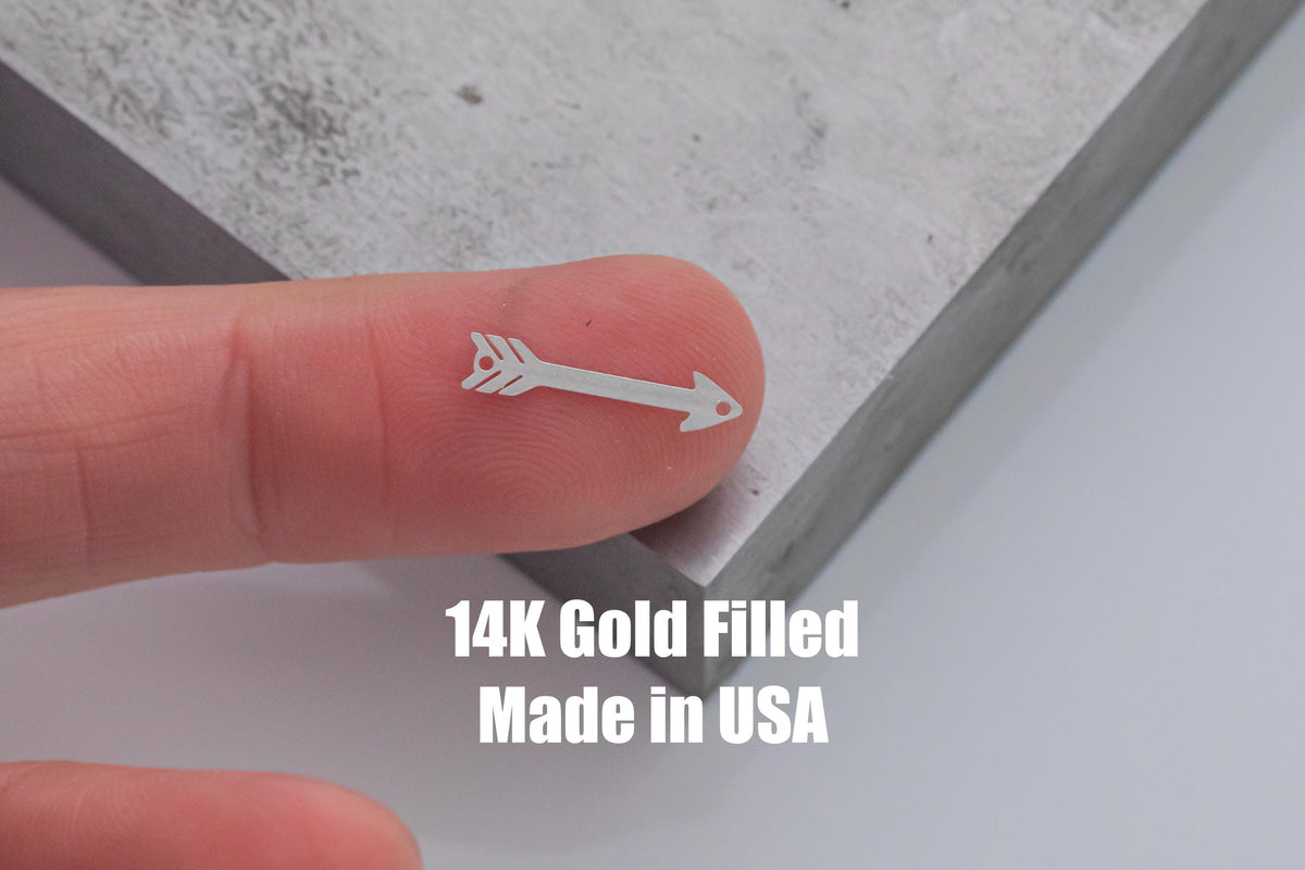 Arrow connector - sterling silver charm bar -permanent jewelry connectors- supplies, wholesale, bulk, gym