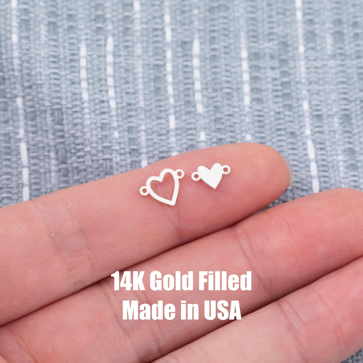 Mother Mom Daughter Heart Set Connector - 14Kt Gold Filled or Sterling Silver Connectors- for Bracelet or Necklace Permanent Jewelry Supply