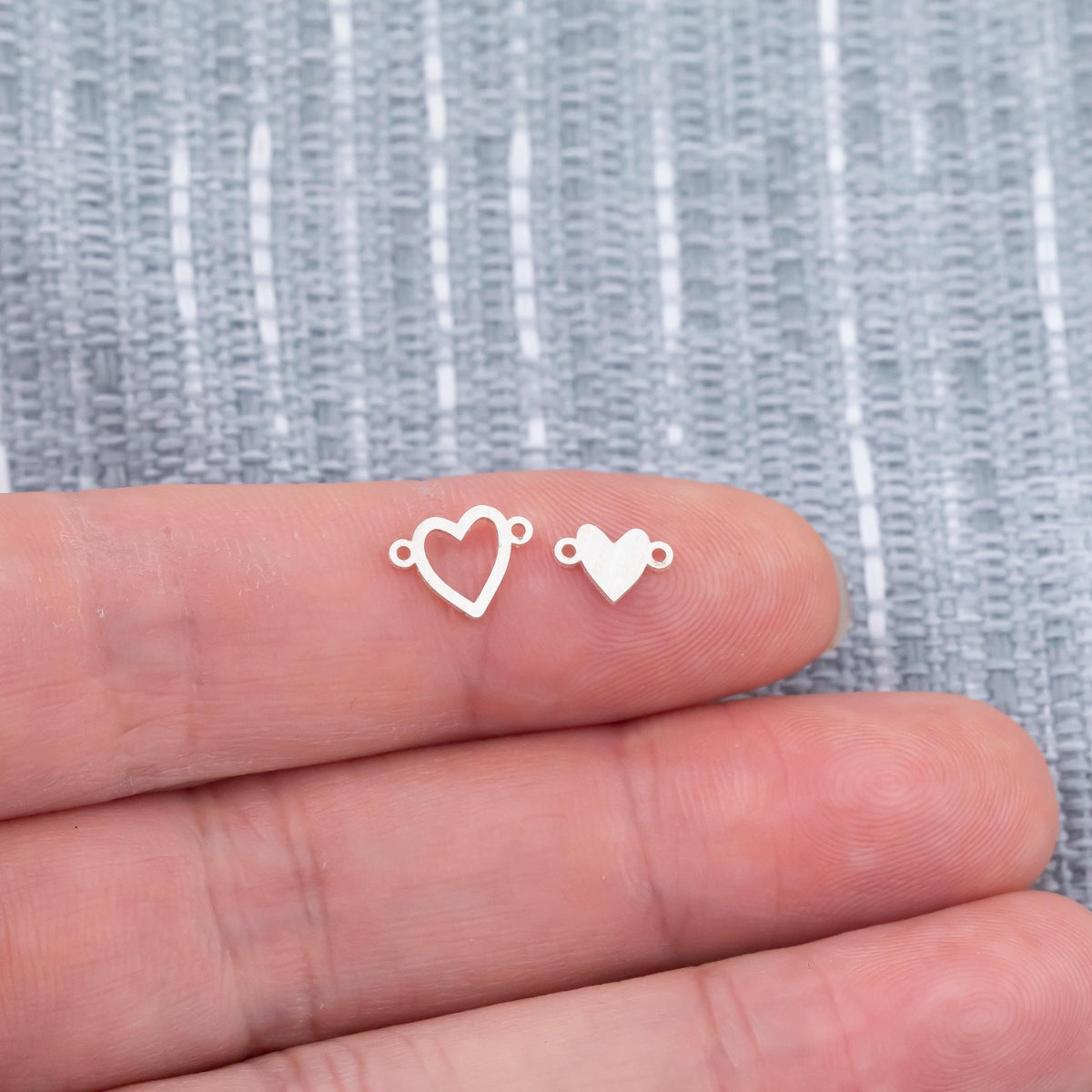 Mother Mom Daughter Heart Set Connector - 14Kt Gold Filled or Sterling Silver Connectors- for Bracelet or Necklace Permanent Jewelry Supply