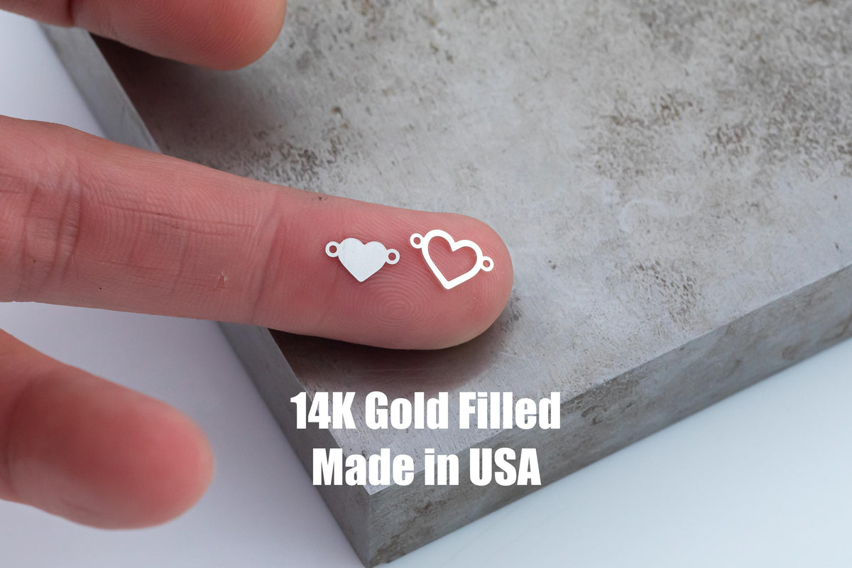 Mother Mom Daughter Heart Set Connector - 14Kt Gold Filled or Sterling Silver Connectors- for Bracelet or Necklace Permanent Jewelry Supply