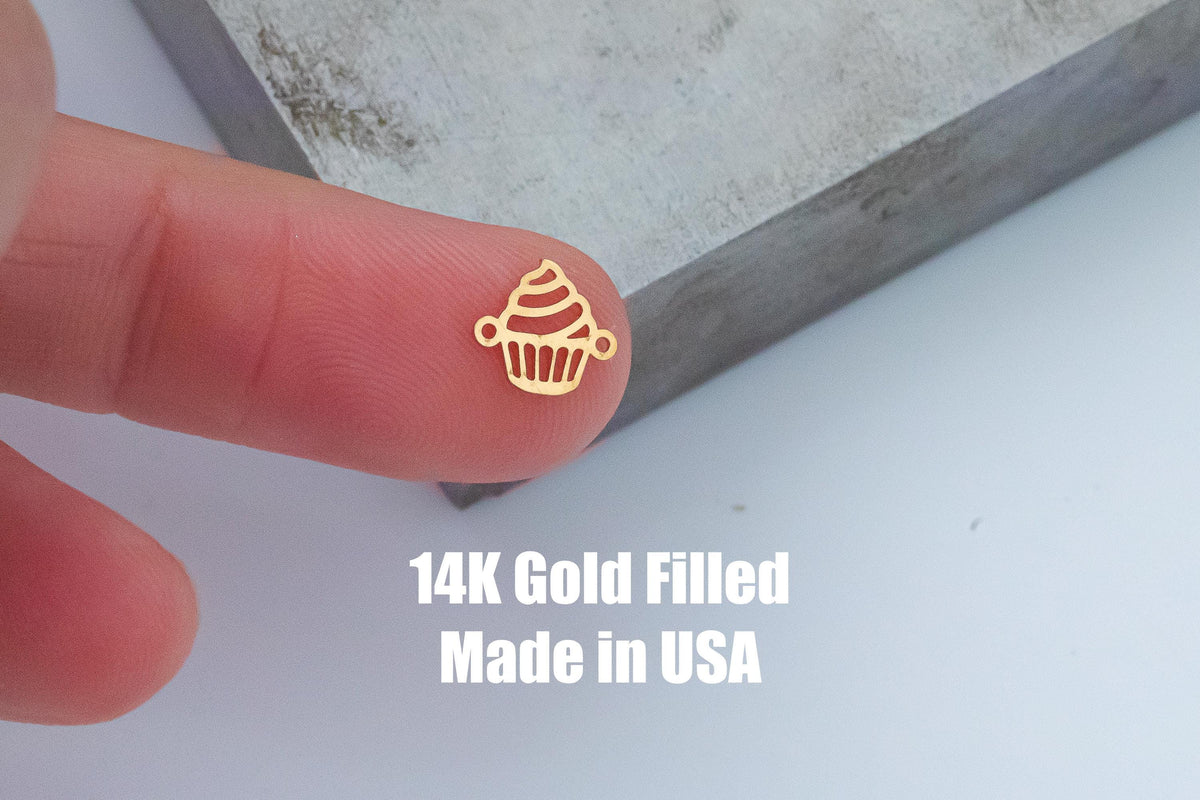 Cupcake connector Permanent Jewelry Connectors 14k Gold Filled Sterling Silver for permanent jewelry