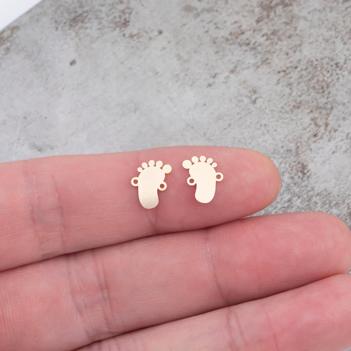 Baby Feet Foot Permanent Jewelry Connector- 14kt gold filled or Sterling Silver - Made in the USA - Custom