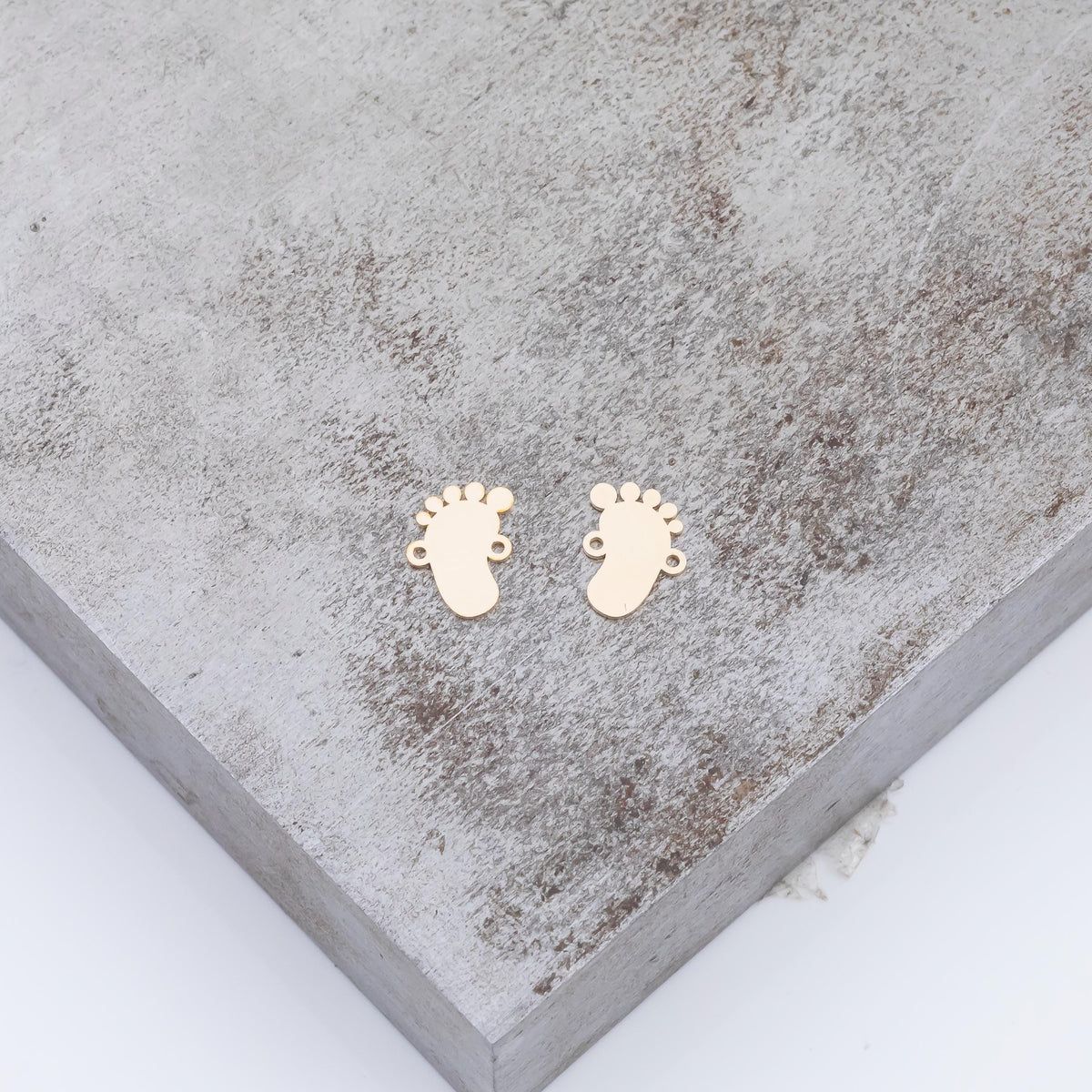 Baby Feet Foot Permanent Jewelry Connector- 14kt gold filled or Sterling Silver - Made in the USA - Custom