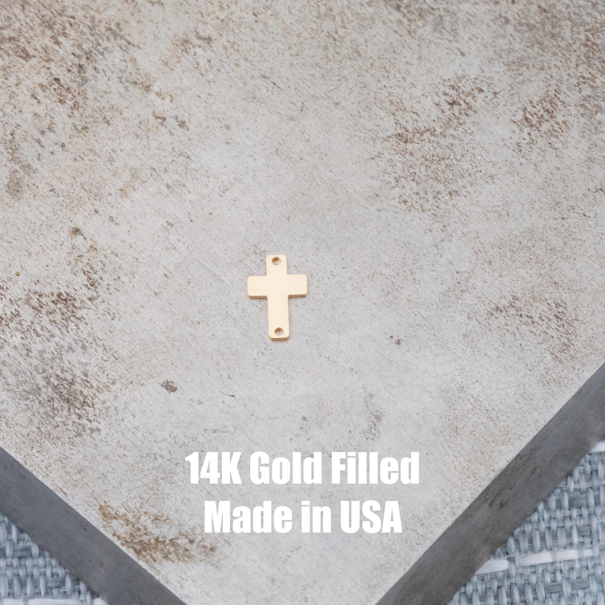 Cross connector charm, Permanent Jewelry Connectors 14k Gold Filled Sterling Silver for permanent jewelry