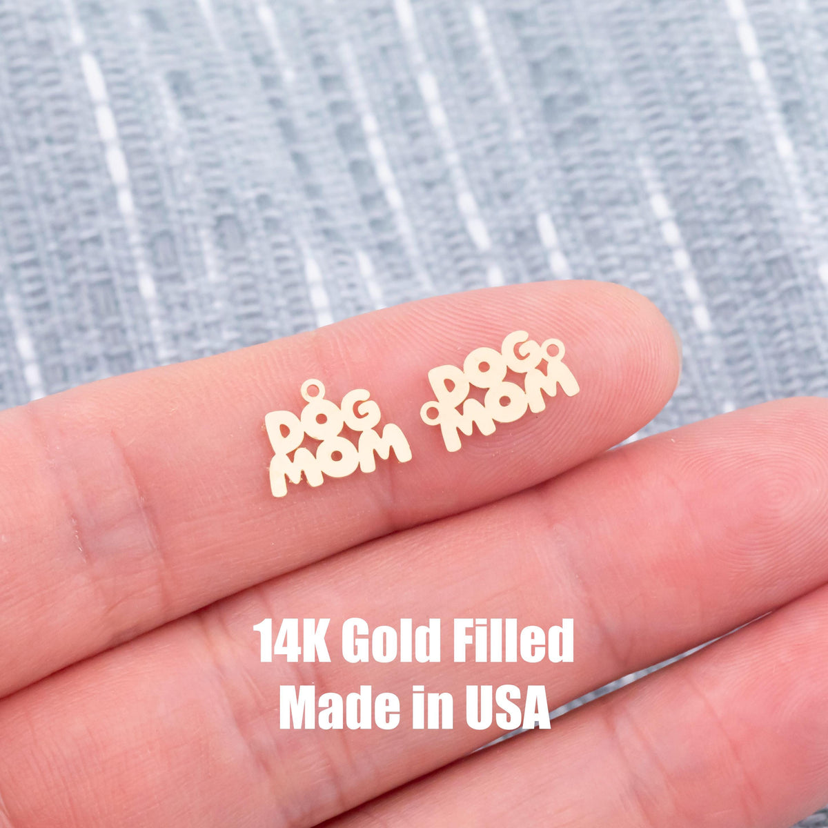 Dog Mom Permanent Jewelry Connector or Charm- Intricate Detail - 14kt gold filled or Sterling Silver - Made in the USA