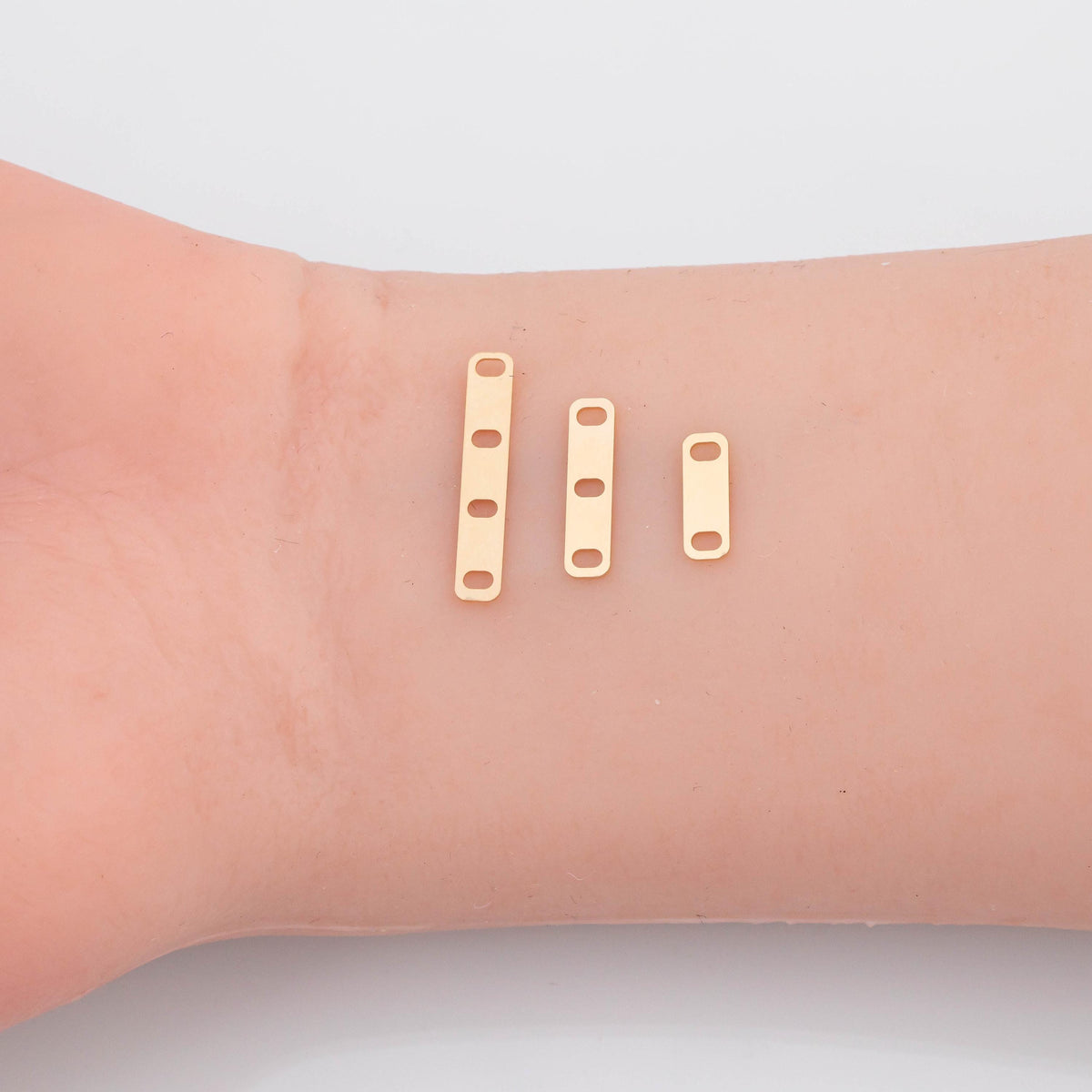 Gold Filled Detangler Minimalist Style Band Three Hole Spacer Permanent jewelry bracelets necklaces - Connectors GF Sterling Made in the USA