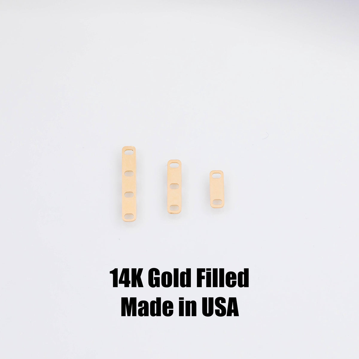 Gold Filled Detangler Minimalist Style Band Three Hole Spacer Permanent jewelry bracelets necklaces - Connectors GF Sterling Made in the USA