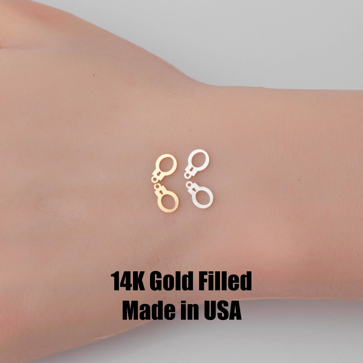 2x  Hand Cuff Set Connector 14K Gold Filled Sterling Silver - Not assembled, Connectors Permanent Jewelry Supply