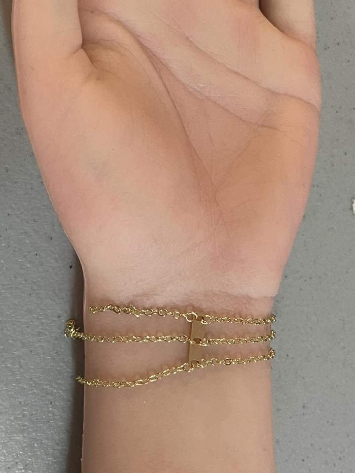 Gold Filled Detangler Minimalist Style Band Three Hole Spacer Permanent jewelry bracelets necklaces - Connectors GF Sterling Made in the USA