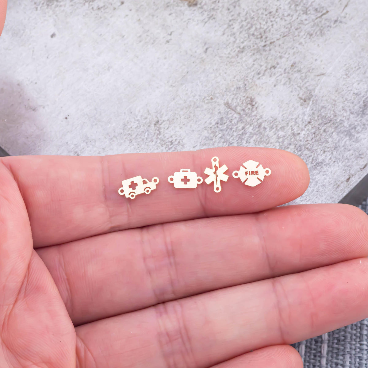 First Responders Nurse Medical Ambulance Fire Department Firefighter EMS Police 14K Gold Filled or Sterling Connectors for Permanent Jewelry