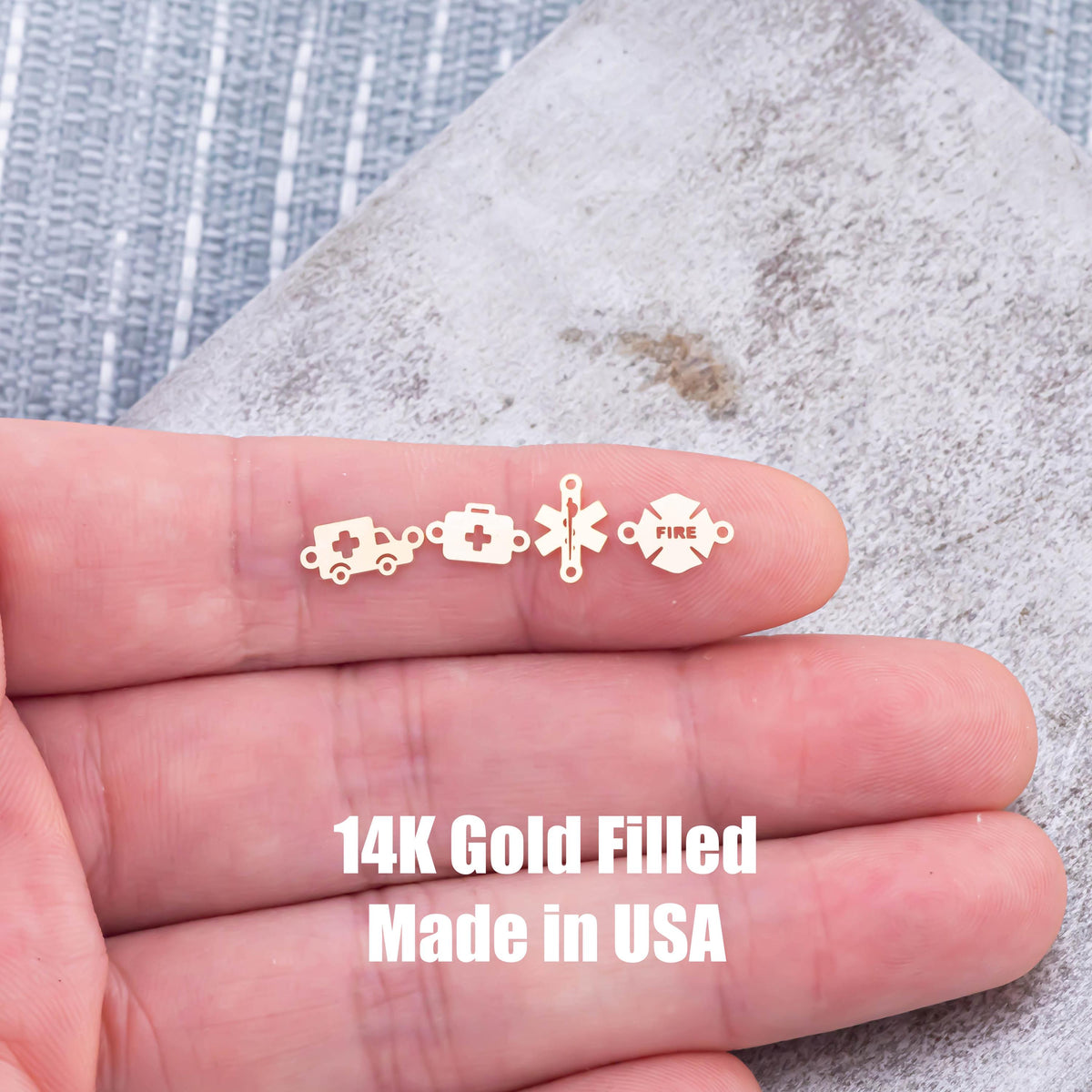 First Responders Nurse Medical Ambulance Fire Department Firefighter EMS Police 14K Gold Filled or Sterling Connectors for Permanent Jewelry