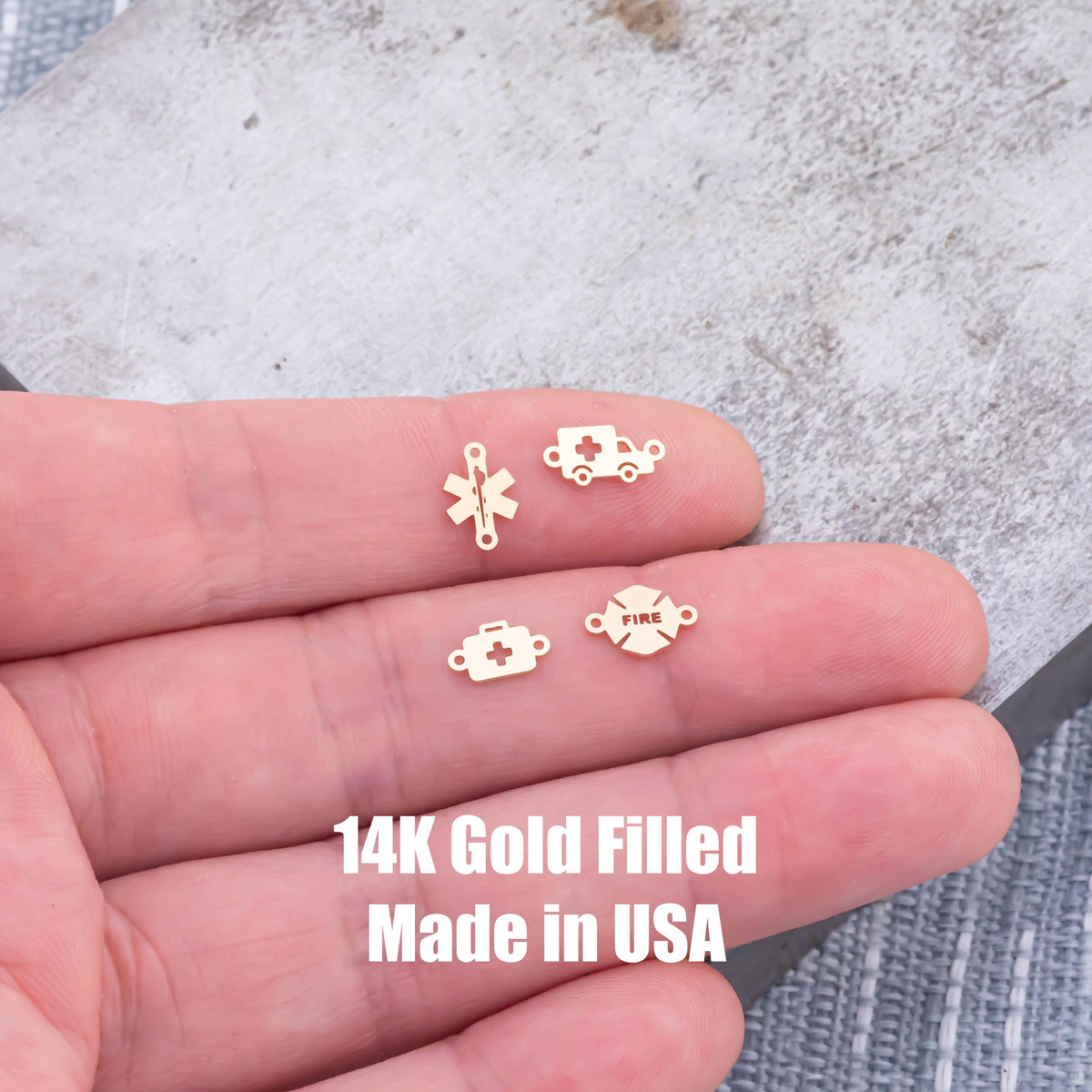 First Responders Nurse Medical Ambulance Fire Department Firefighter EMS Police 14K Gold Filled or Sterling Connectors for Permanent Jewelry