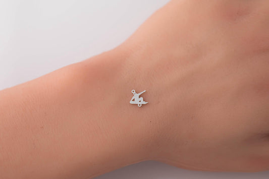 Snow Board Connector Permanent Jewelry Connector or Charm 14kt gold filled or Sterling Silver - Made in the USA - Custom