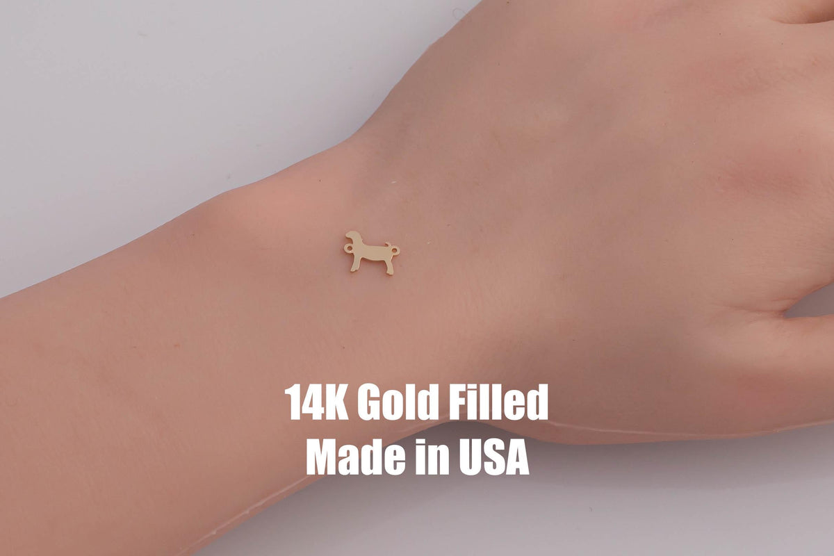 Bore Goat Show Goat Lamb connector - sterling silver or gold filled- permanent jewelry word connectors- charm, pendant,