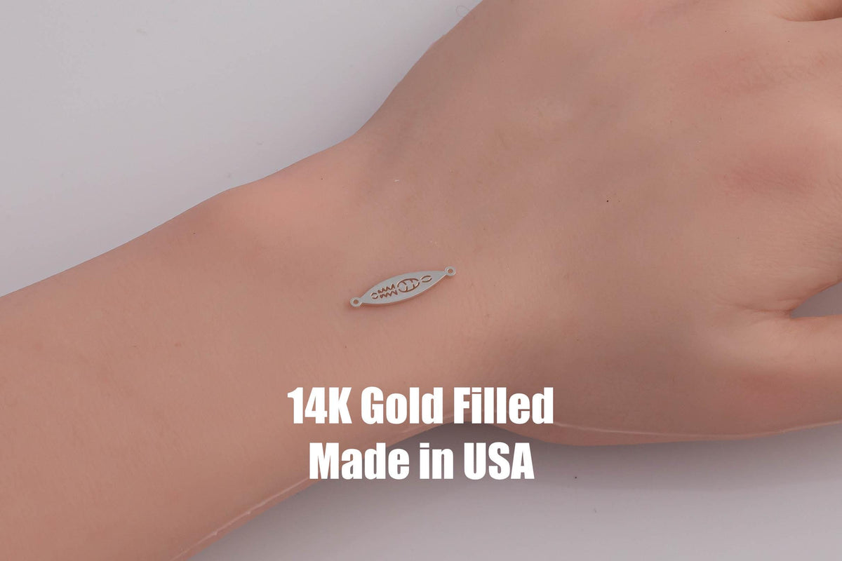 Kayak Connector - 14Kt Gold Filled or Sterling Silver- Boots Connectors - Bracelet or Necklace Permanent Jewelry Supply