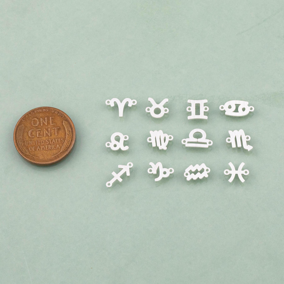 14KGF Zodiac Horoscope Connectors 6x8mm 14kt Gold Filled Zodiac Connectors Bracelet Letter Charm  Permanent Jewelry Supplies