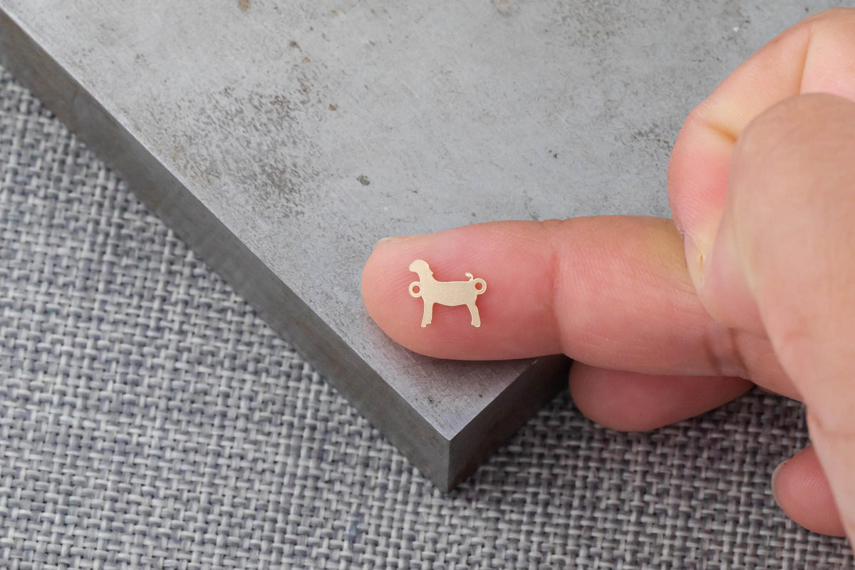 Bore Goat Show Goat Lamb connector - sterling silver or gold filled- permanent jewelry word connectors- charm, pendant,