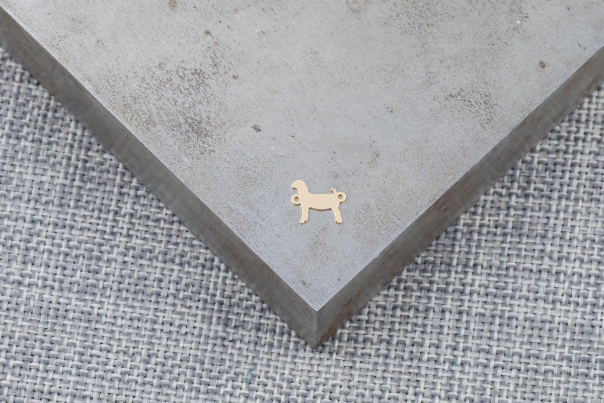 Bore Goat Show Goat Lamb connector - sterling silver or gold filled- permanent jewelry word connectors- charm, pendant,