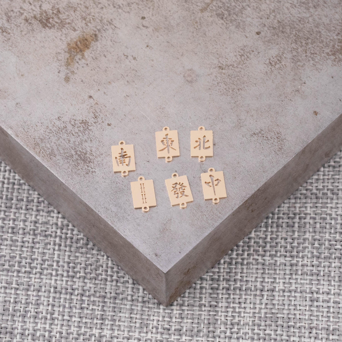 Mahjong Connectors - East West North South Middle Permanent Jewelry Connector 14kt Gold Filled Sterling Silver - Made from Scratch in USA
