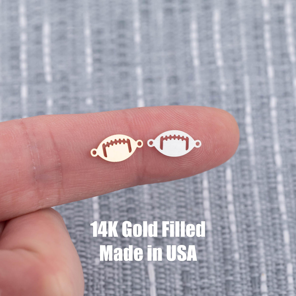 Football Connector Permanent Jewelry Connectors 14K Gold Filled or 925 Sterling Silver Gold Filled Connectors Bracelet Necklace Supply