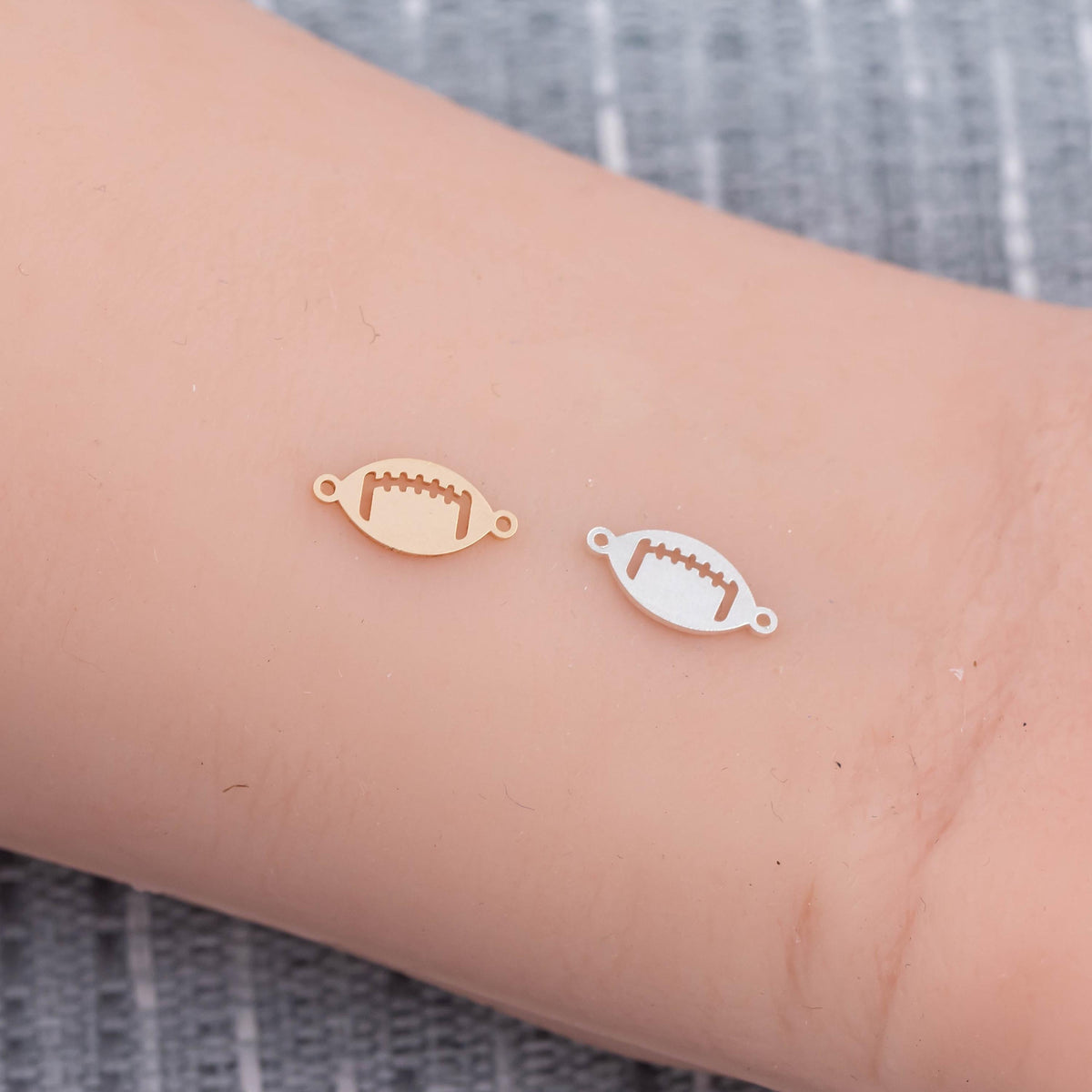 Football Connector Permanent Jewelry Connectors 14K Gold Filled or 925 Sterling Silver Gold Filled Connectors Bracelet Necklace Supply