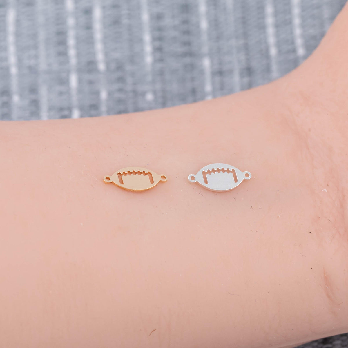 Football Connector Permanent Jewelry Connectors 14K Gold Filled or 925 Sterling Silver Gold Filled Connectors Bracelet Necklace Supply