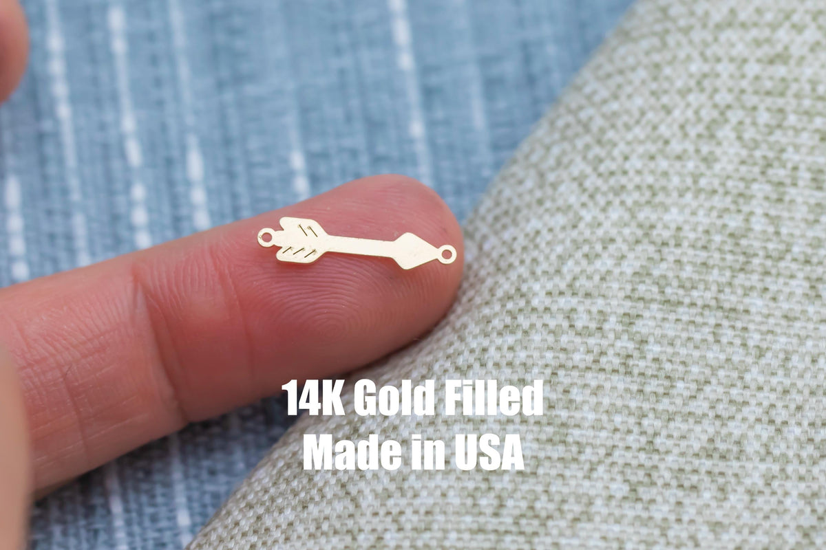 Arrow Connector 14K Gold Filled - sterling silver or gold filled- permanent jewelry connectors- charm, pendant,