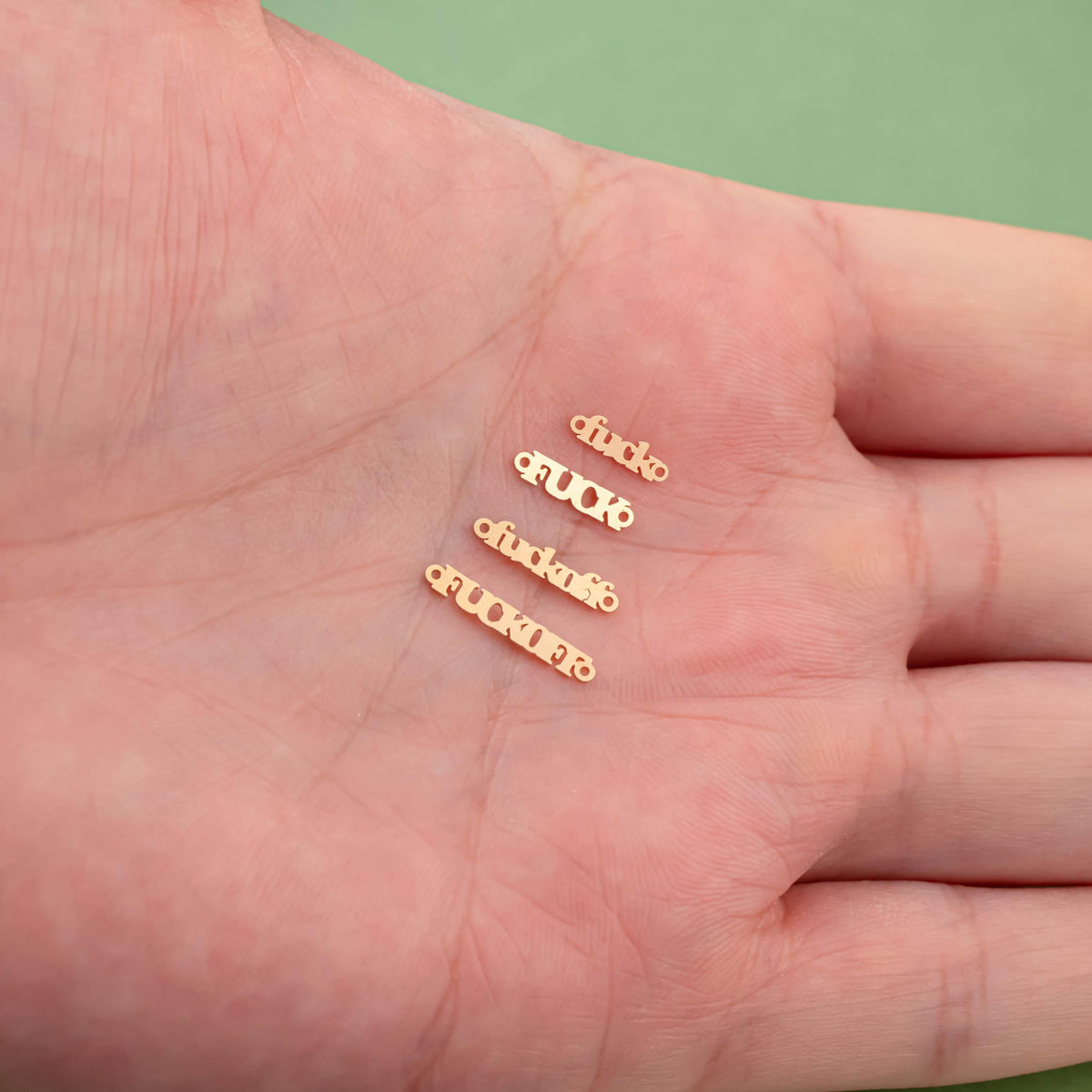 Fuck Fuckoff Connectors Permanent Jewelry Connectors 14k Gold Filled Sterling Silver for permanent jewelry