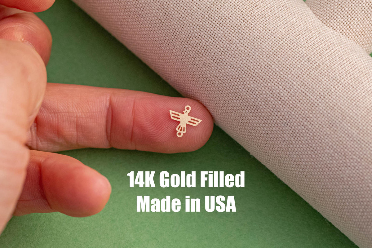 Southwestern Thunderbird Permanent Jewelry Connector - 14kt gold filled or Sterling Silver - Made in the USA