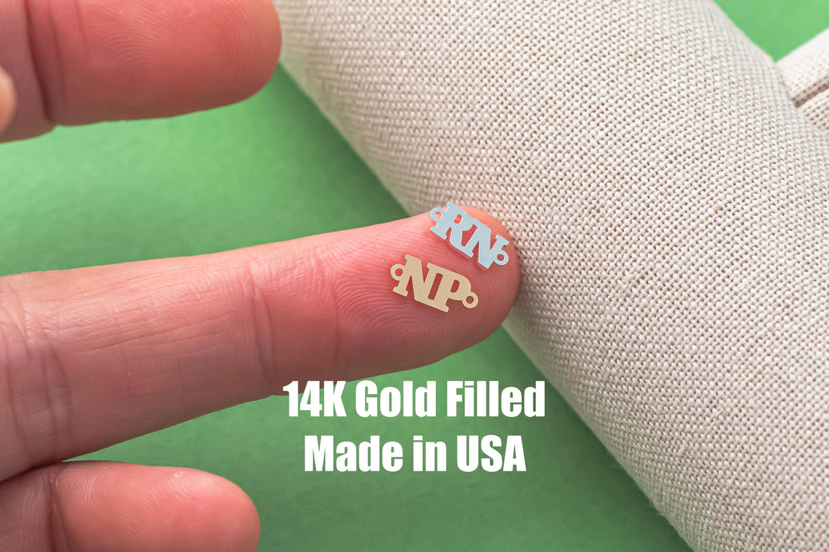 Nurse Connector NP RN Registered Nurse Connector for Permanent Jewelry Connectors 14kt gold filled or Sterling Silver - Made in the USA