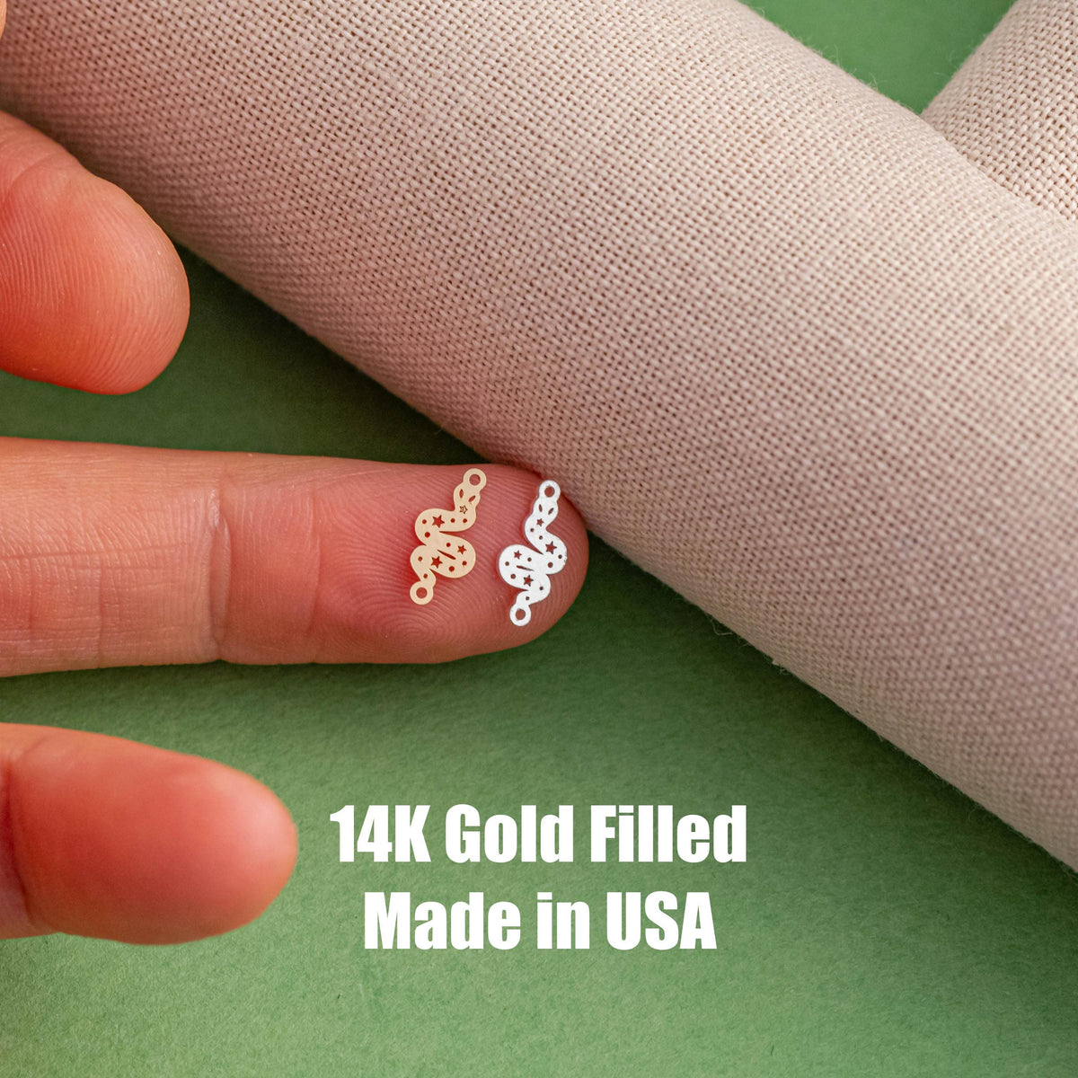 Snake Star Permanent Jewelry Connector - 14kt gold filled or Sterling Silver - Made in the USA
