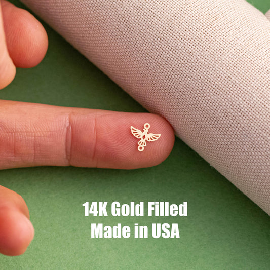 Southwestern Thunderbird Permanent Jewelry Connector - 14kt gold filled or Sterling Silver - Made in the USA