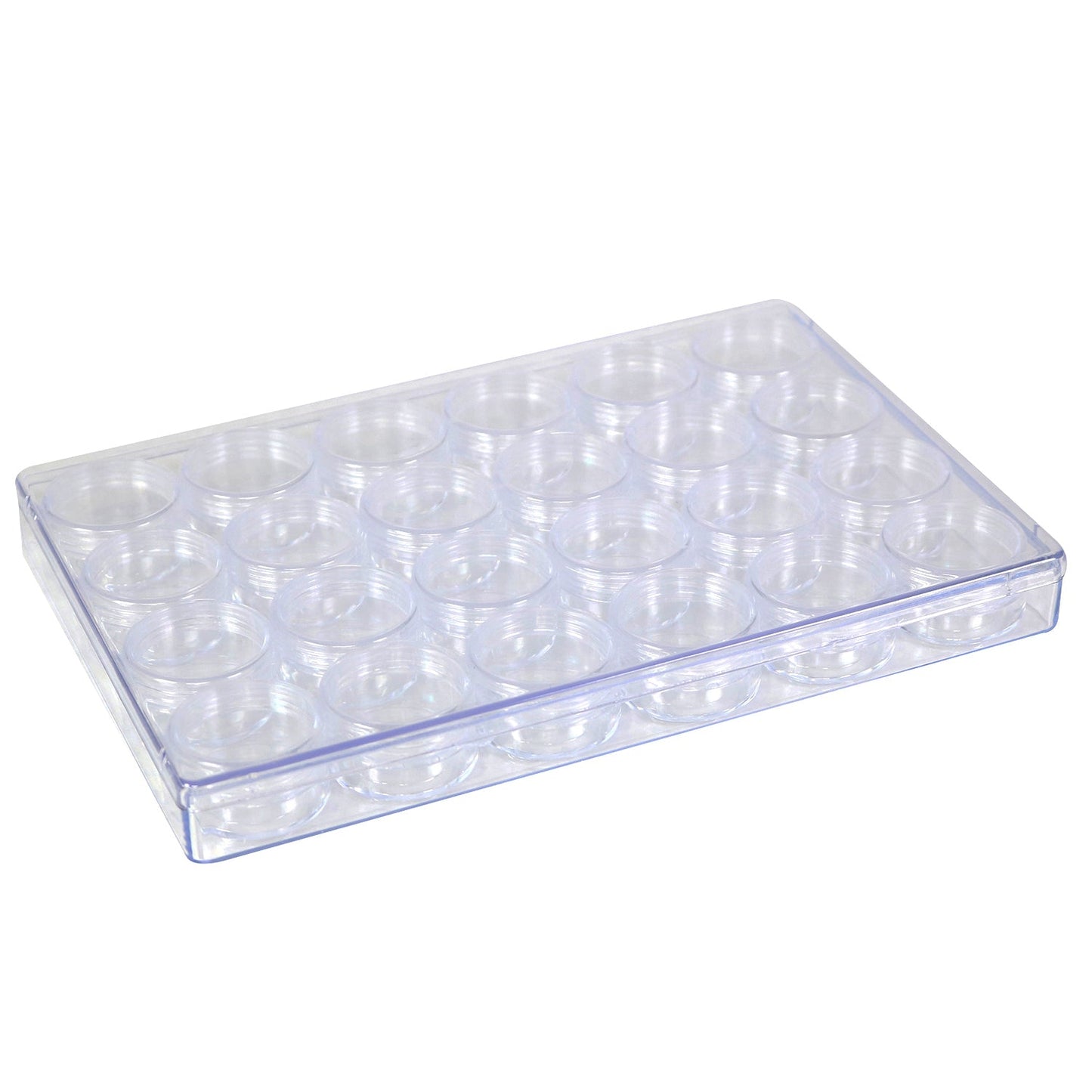 Large Plastic Bead Storage Organizer Box, 24 Jars