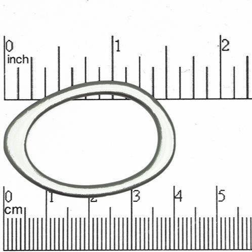 40mm x 29mm Large Flattened Oval Designer Ring - Made of Pewter - Satin Rhodium Silver and Satin Hamilton Gold Finishes - Sold by the Piece - K5