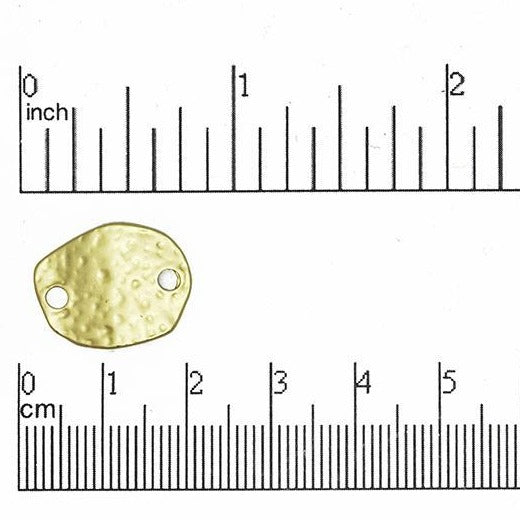 19mm x 15mm Hammered Connector - Made of Pewter - With Two 1.5mm Holes - Sold by the Piece - K6