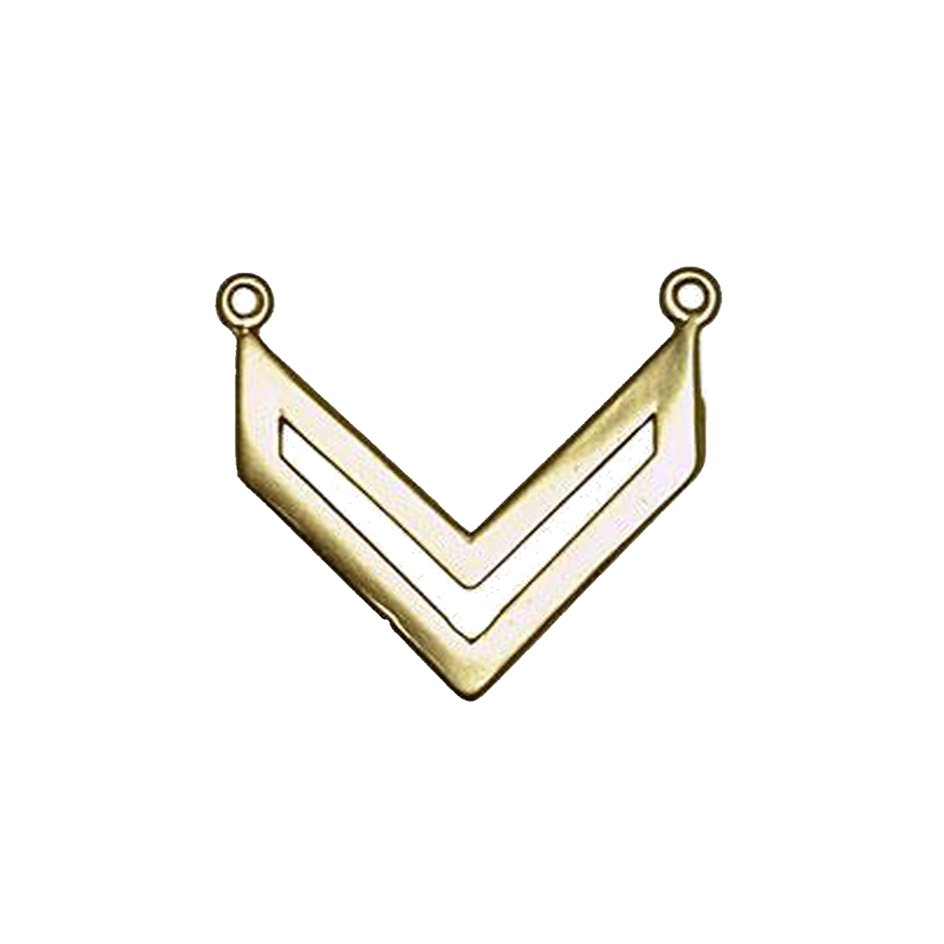 22mm x 19mm Chevron Pendant Charm - Made of Brass - Satin Rhodium Silver and Satin Hamilton Gold Finishes - Electro-Plated - Sold by the Piece - K79