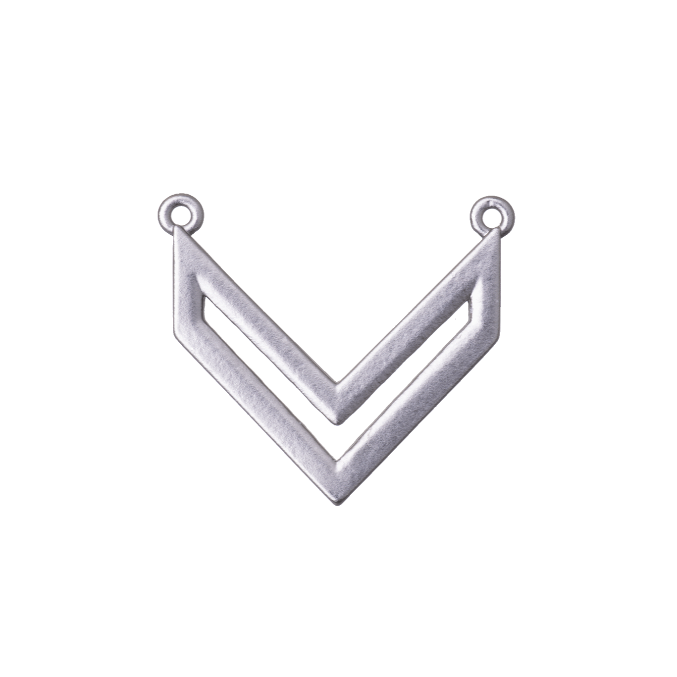 22mm x 19mm Chevron Pendant Charm - Made of Brass - Satin Rhodium Silver and Satin Hamilton Gold Finishes - Electro-Plated - Sold by the Piece - K79