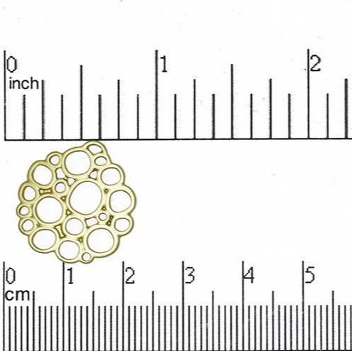 20mm Flat Round Bubble Designer Connector - Made of Pewter - Satin Rhodium Silver and Satin Hamilton Gold Finishes - Sold by the Piece - K7