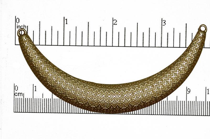 98mm x 55mm Textured Centerpiece Collar Pendant - Made of Pewter - Satin Rhodium Silver and Satin Hamilton Gold Finishes - Sold by the Piece - K88