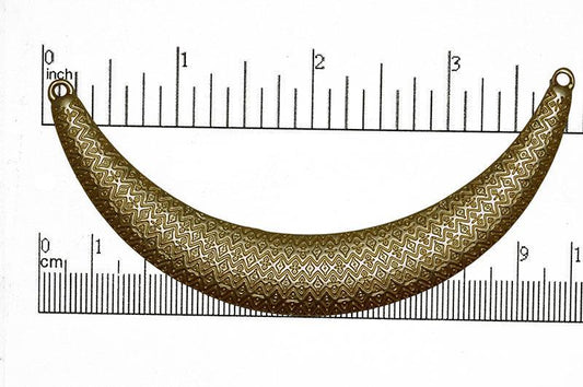 98mm x 55mm Textured Centerpiece Collar Pendant - Made of Pewter - Satin Rhodium Silver and Satin Hamilton Gold Finishes - Sold by the Piece - K88