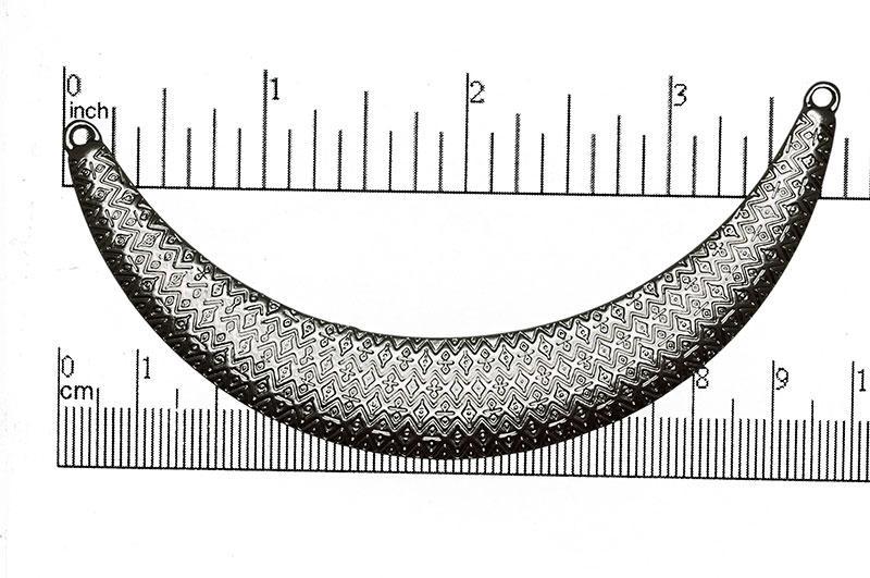 98mm x 55mm Textured Centerpiece Collar Pendant - Made of Pewter - Satin Rhodium Silver and Satin Hamilton Gold Finishes - Sold by the Piece - K88