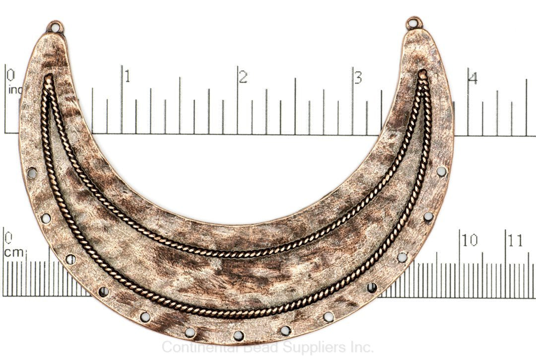 84mm Large Curved Collar Pendant - Made of Pewter - 2 Loops, 13 Holes - Sold by the Piece - Available in Multiple Finishes - K94