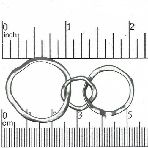 Hammered Flat Closed Chain Link - 25-14-20mm Links - Made of Brass - Sold by the Piece - K9