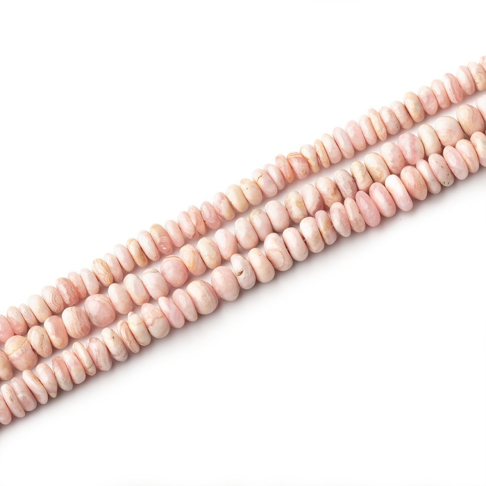 Lot of 3 Strands of 4mm Rhodochrosite Plain Rondelle Beads